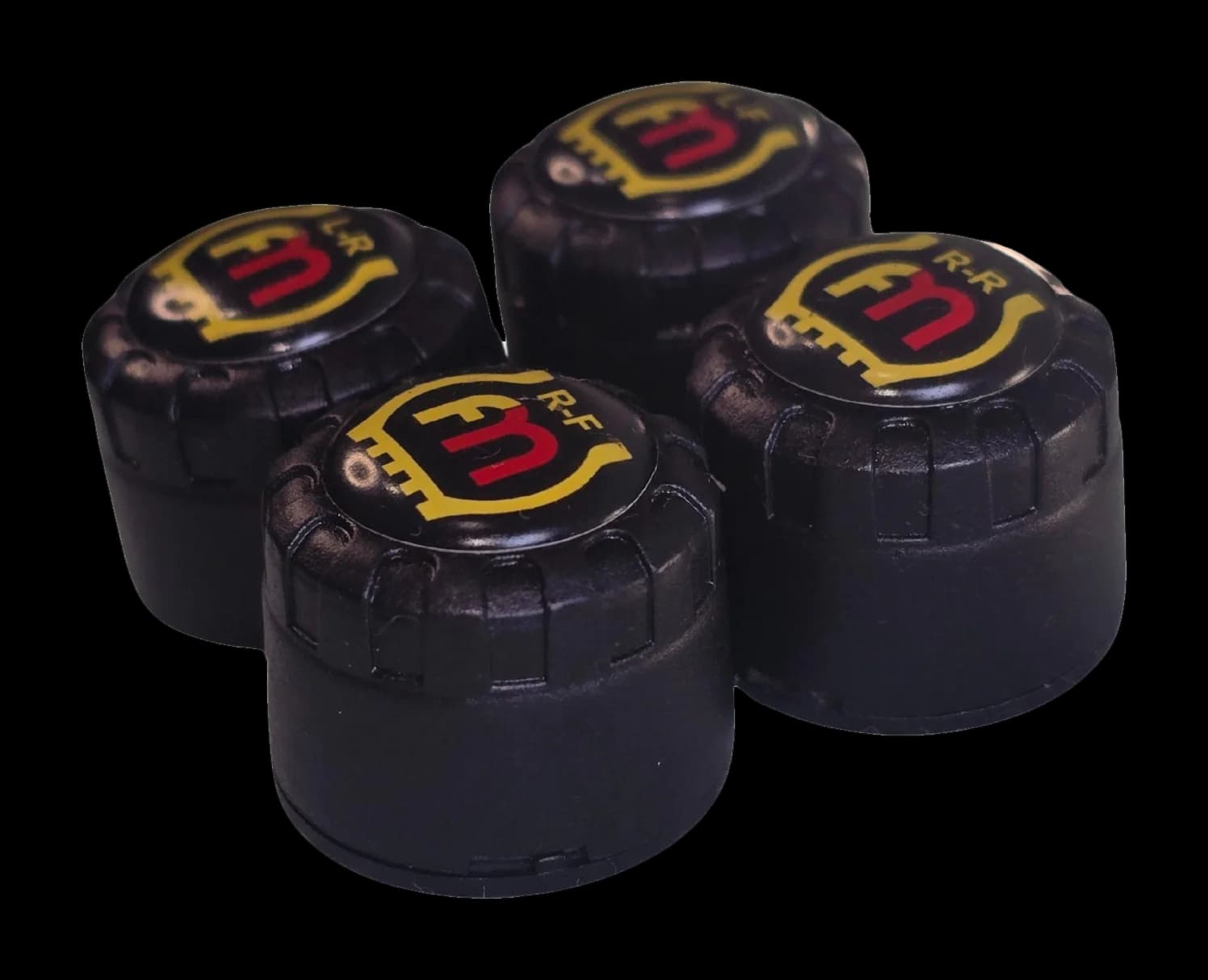 Four external valve-cap tyre sensors.
