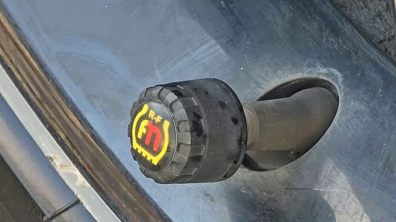 An external sensor on a tyre valve.