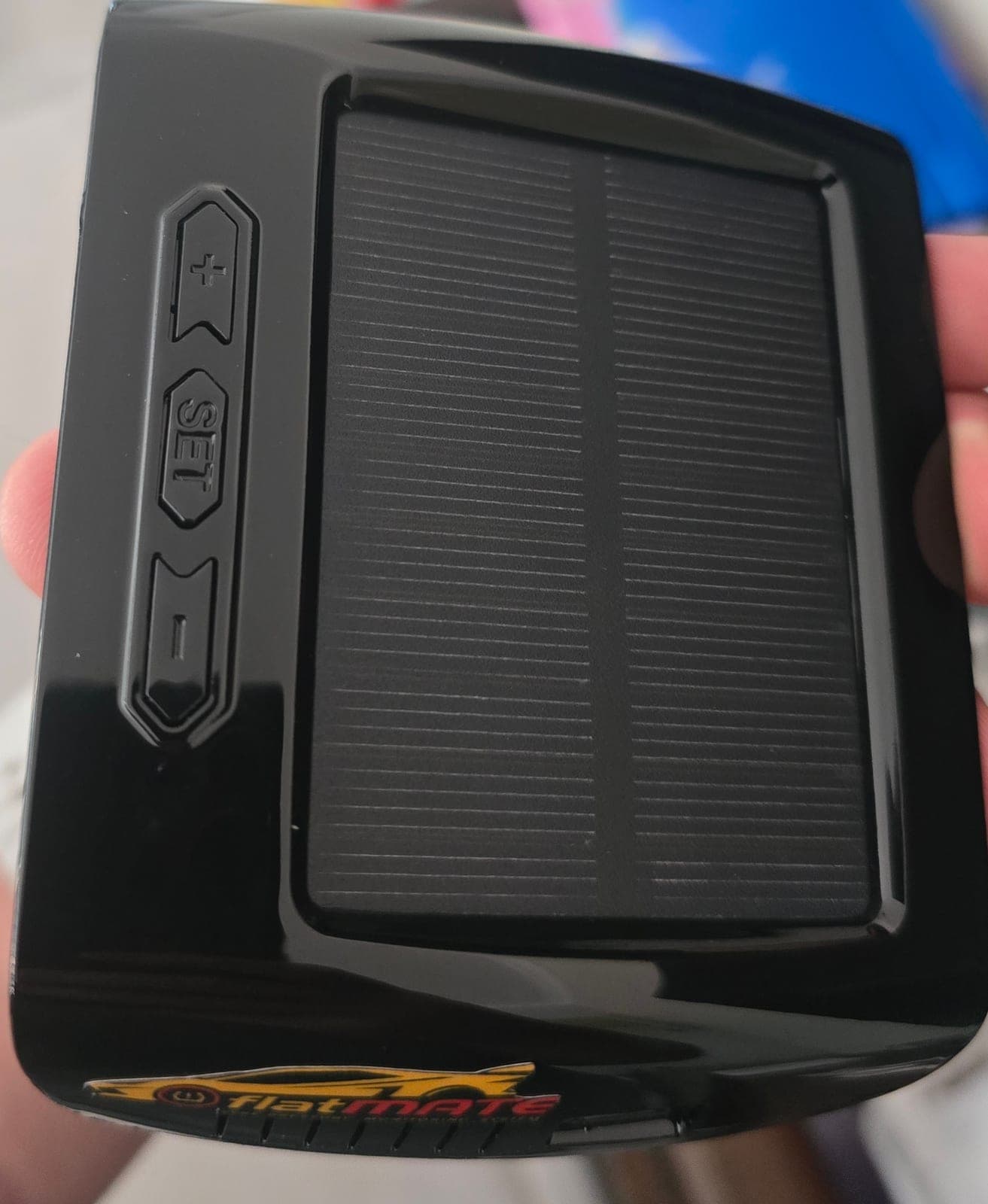 The Aura's solar panel and its three buttons.